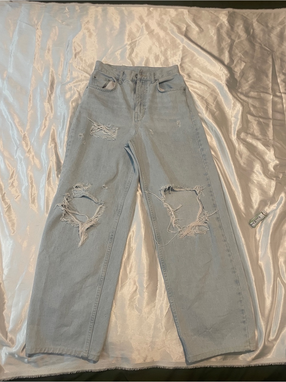 BDG Light Wash Baggy Distressed Knee Ripped Jeans Y2K Loose Fit